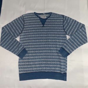 Motorworks By Cotton On Patterned Long Sleeve Blue Crewneck Sweater